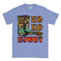 Colony Blue christmas cowboy boots ho ho howdy Classic Tee - RanaPortraitStore