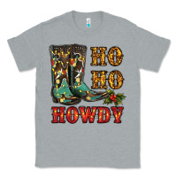 Heather Grey christmas cowboy boots ho ho howdy Classic Tee - RanaPortraitStore