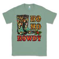 Sage christmas cowboy boots ho ho howdy Classic Tee - RanaPortraitStore