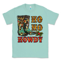 Seafoam christmas cowboy boots ho ho howdy Classic Tee - RanaPortraitStore