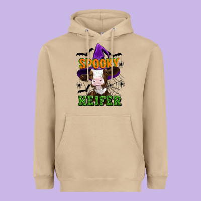 Spooky Heifer Halloween Heavyweight Hoodie Designed By Artiststas