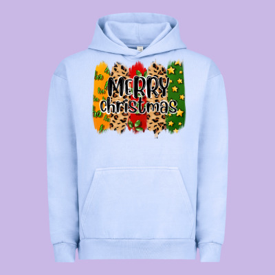 Merry Christmas Brushstrokes Urban Hoodie Designed By Maliassmallbusiness