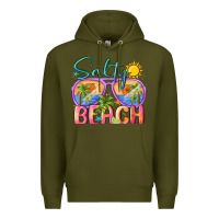 Army Green salty beach Premium Hoodie - MaliasSmallBusiness