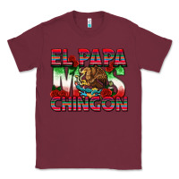 Burgundy El Papa Mas Chingon Classic Tee - texasbilliewilder