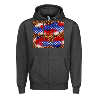 Charcoal Heather 4th of July USA flag leopard 20oz tumbler Zipper Hoodie - Neo Western