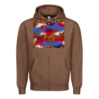 Chestnut 4th of July USA flag leopard 20oz tumbler Zipper Hoodie - Neo Western