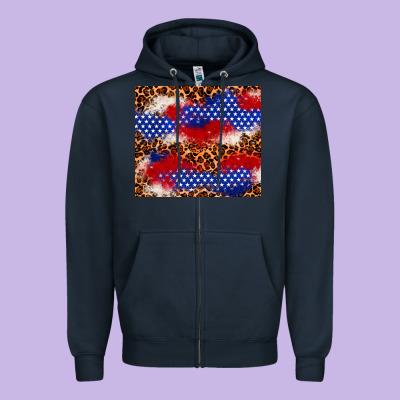 4th Of July Usa Flag Leopard 20oz Tumbler Zipper Hoodie Designed By Neo Western
