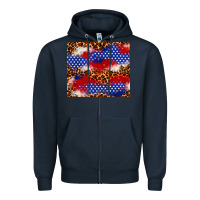 Navy 4th of July USA flag leopard 20oz tumbler Zipper Hoodie - Neo Western