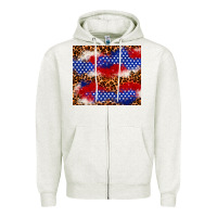 Oatmeal Heather 4th of July USA flag leopard 20oz tumbler Zipper Hoodie - Neo Western