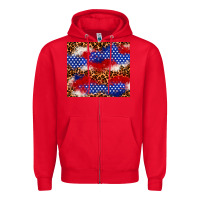 Red 4th of July USA flag leopard 20oz tumbler Zipper Hoodie - Neo Western