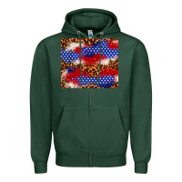 Sports Green 4th of July USA flag leopard 20oz tumbler Zipper Hoodie - Neo Western