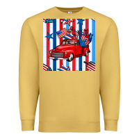 Antique Gold 4th of july seamless pattern truck Premium Sweatshirt - BundleAndBundleShop