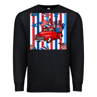 Black 4th of july seamless pattern truck Premium Sweatshirt - BundleAndBundleShop