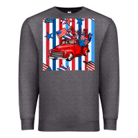 Charcoal Heather 4th of july seamless pattern truck Premium Sweatshirt - BundleAndBundleShop