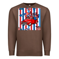 Chestnut 4th of july seamless pattern truck Premium Sweatshirt - BundleAndBundleShop
