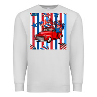 Dove Grey 4th of july seamless pattern truck Premium Sweatshirt - BundleAndBundleShop