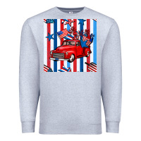 Heather Grey 4th of july seamless pattern truck Premium Sweatshirt - BundleAndBundleShop