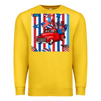 Lemon 4th of july seamless pattern truck Premium Sweatshirt - BundleAndBundleShop