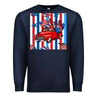 Navy 4th of july seamless pattern truck Premium Sweatshirt - BundleAndBundleShop