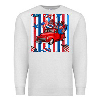 Oatmeal Heather 4th of july seamless pattern truck Premium Sweatshirt - BundleAndBundleShop