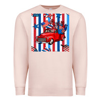 Pale Pink 4th of july seamless pattern truck Premium Sweatshirt - BundleAndBundleShop