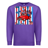 Purple 4th of july seamless pattern truck Premium Sweatshirt - BundleAndBundleShop