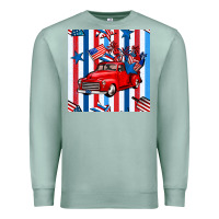 Seafoam 4th of july seamless pattern truck Premium Sweatshirt - BundleAndBundleShop