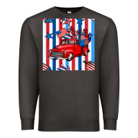 Smoke 4th of july seamless pattern truck Premium Sweatshirt - BundleAndBundleShop