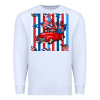 White 4th of july seamless pattern truck Premium Sweatshirt - BundleAndBundleShop