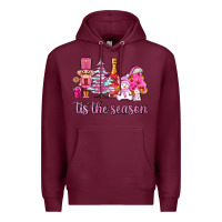 Burgundy tis the season pink christmas Premium Hoodie - AdoDesignShop