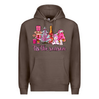 Coffee tis the season pink christmas Premium Hoodie - AdoDesignShop