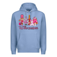 Colony Blue tis the season pink christmas Premium Hoodie - AdoDesignShop
