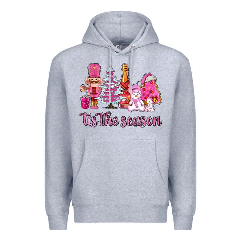 Tis The Season Pink Christmas Premium Hoodie by AdoDesignShop | Teevron