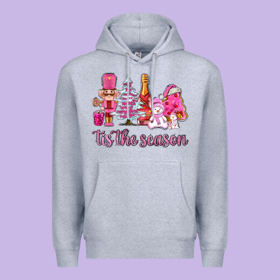 Tis The Season Pink Christmas Premium Hoodie Designed By Adodesignshop