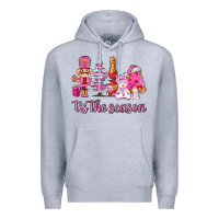 Heather Grey tis the season pink christmas Premium Hoodie - AdoDesignShop