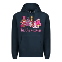 Navy tis the season pink christmas Premium Hoodie - AdoDesignShop