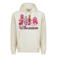 Oatmeal Heather tis the season pink christmas Premium Hoodie - AdoDesignShop