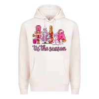 Pale Pink tis the season pink christmas Premium Hoodie - AdoDesignShop