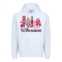White tis the season pink christmas Premium Hoodie - AdoDesignShop