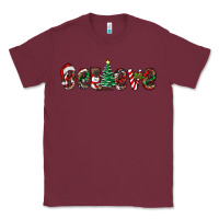 Burgundy christmas believe Classic Tee - RanaPortraitStore