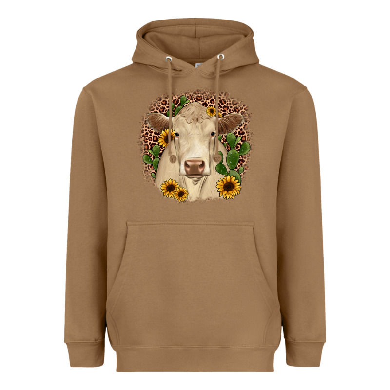 Charolais Leopard Cactus Sunflower Heavyweight Hoodie by JahusDesignShop | Teevron