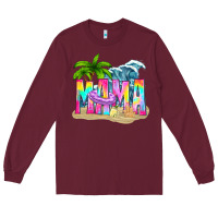 Burgundy summer mama Long Sleeve Tee - texasbilliewilder