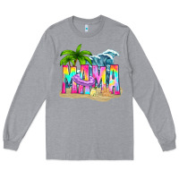 Heather Grey summer mama Long Sleeve Tee - texasbilliewilder