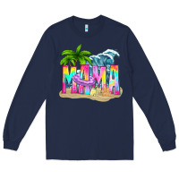 Navy summer mama Long Sleeve Tee - texasbilliewilder