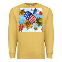 Antique Gold 4th of july sunflowers ice cream seamless pattern Premium Sweatshirt - BundleAndBundleShop