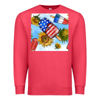 Cardinal 4th of july sunflowers ice cream seamless pattern Premium Sweatshirt - BundleAndBundleShop