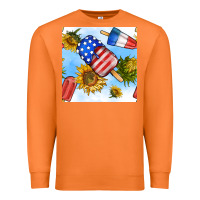 Carrot 4th of july sunflowers ice cream seamless pattern Premium Sweatshirt - BundleAndBundleShop
