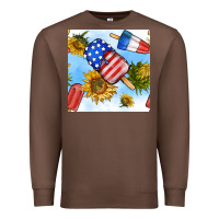 Chestnut 4th of july sunflowers ice cream seamless pattern Premium Sweatshirt - BundleAndBundleShop