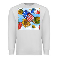 Dove Grey 4th of july sunflowers ice cream seamless pattern Premium Sweatshirt - BundleAndBundleShop