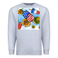 Heather Grey 4th of july sunflowers ice cream seamless pattern Premium Sweatshirt - BundleAndBundleShop